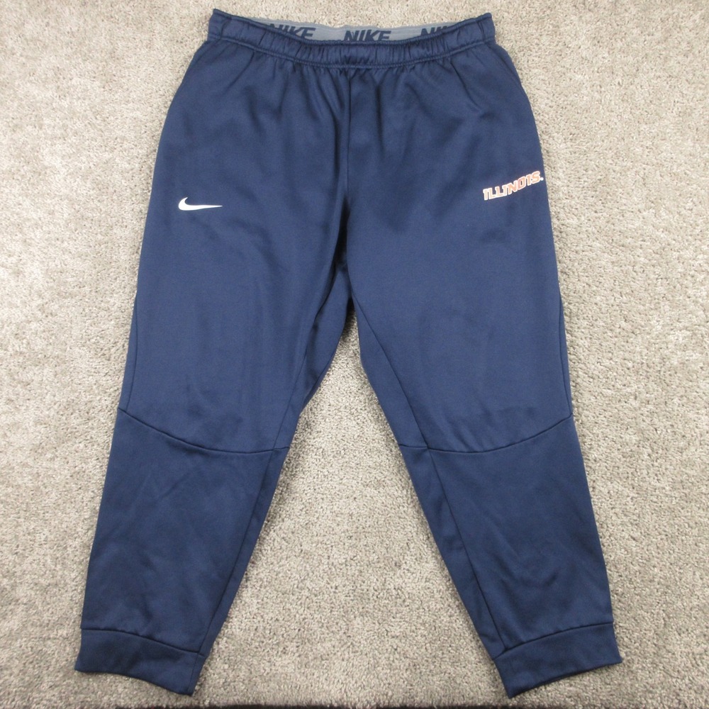 Illinois Fighting Illini Sweatpants Mens 2XL Blue Nike Therma Fit Joggers NCAA